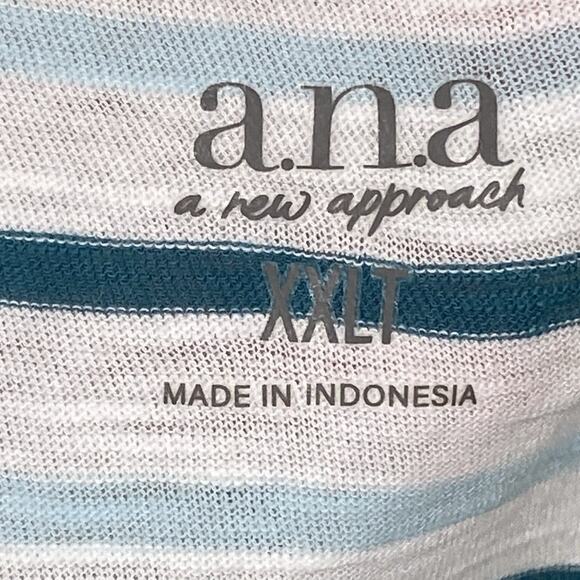 a.n.a. a New Approach Tank Top Women's Size XXLT Tall Striped Blue White NEW - Picture 3 of 5